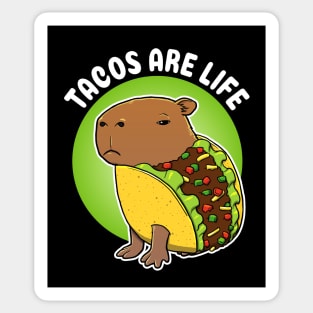 Tacos are life Cartoon Capybara Taco Sticker